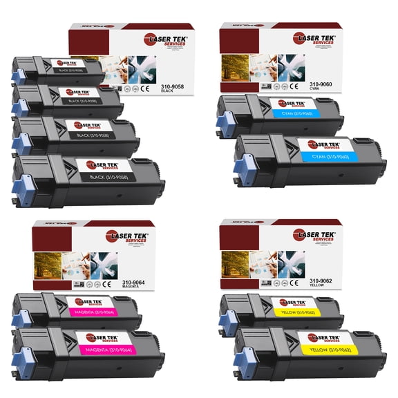 10Pk LTS 1320 B C M Y Compatible for Dell 1320 1320C 1320CN Toner Cartridge