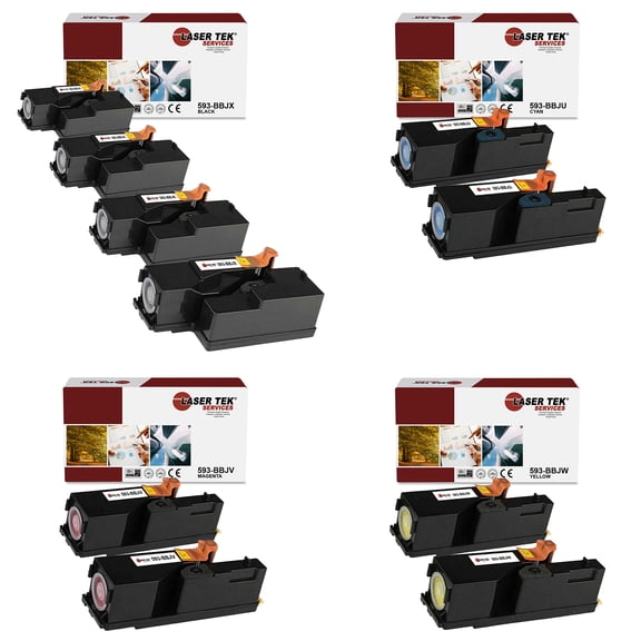 10Pk LTS E525 B C M Y Compatible for Dell Multi-Function E525w Toner Cartridge