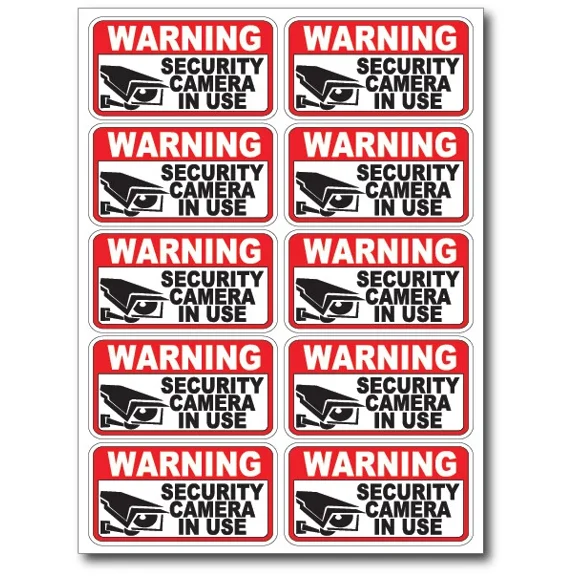 10Pk Video Surveillance Security Burglar Alarm Decal Warning Sticker Signs