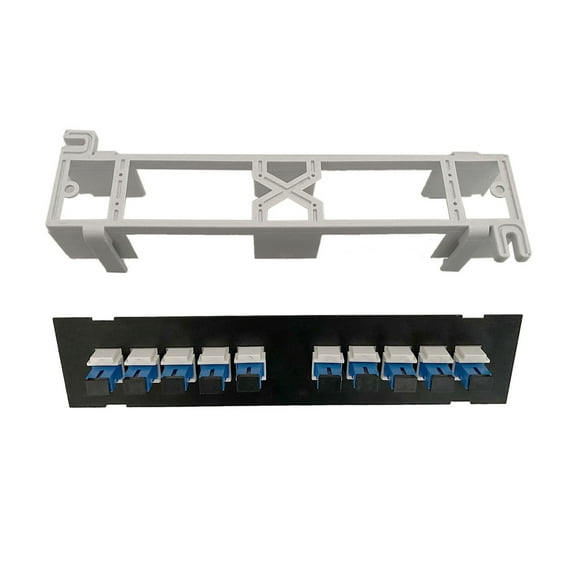 10Port SC Optical Pass-Thru Patch Panel with Mounting Bracket for Keystone Jacks