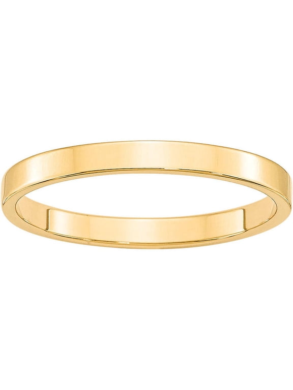 10Primal Gold 10 Karat Yellow Gold 2.5mm Lightweight Flat Band Size 5.5