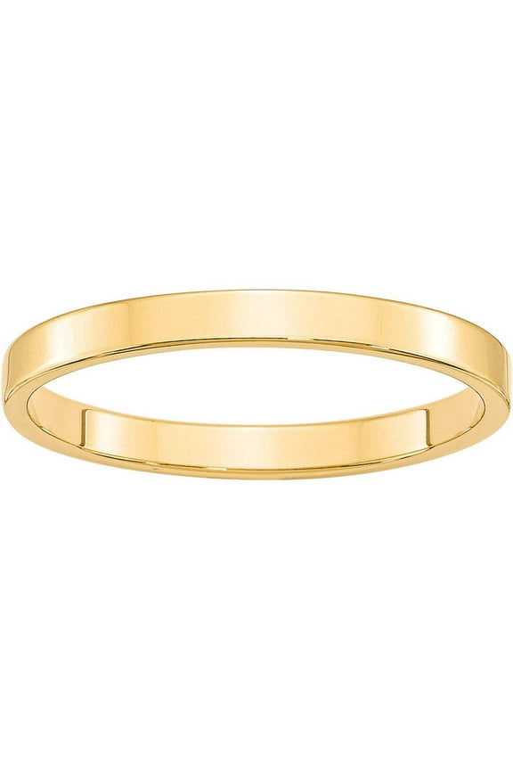 10Primal Gold 10 Karat Yellow Gold 2.5mm Lightweight Flat Band Size 5.5