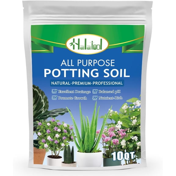 10QT Indoor Potting Soil for Plants Orchid Potting Mix Garden Top Succulent Bonsai Soil for Aloe Vera Houseplants Flowers Vegetables & Herbs