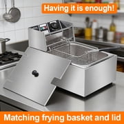 10QT electric deep fryer for frying chicken and French fries, easy to clean with lid. Easy to clean for both household and commercial use