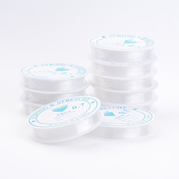 10Roll Clear Elastic Thread Stretchy String Bead Cord for Beaded Jewelry Making 0.7mm about 9.29 yards(8.5m)/roll
