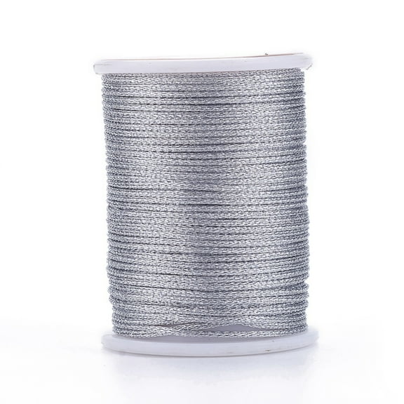 10Roll Polyester Metallic Thread Light Grey 1mm about 7.65 yards(7m)/roll