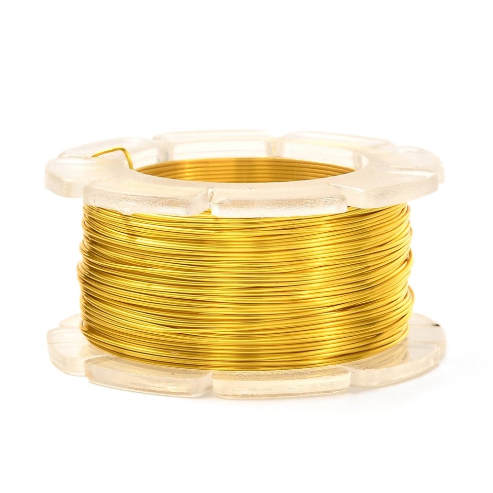 10Roll Round Copper Craft Wire for Jewelry Making Long-Lasting Plated Gold 24 Gauge 0.5mm about 39.37 Feet(12m)/roll.