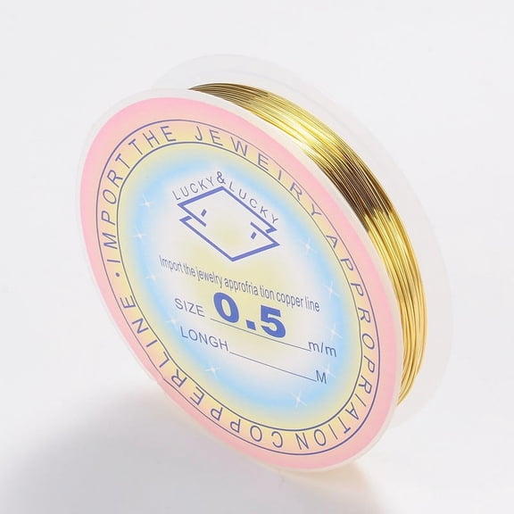 10Roll Copper Jewelry Wire Long-Lasting Plated Gold 24 Gauge 0.5mm 26.24 Feet(8m)/roll