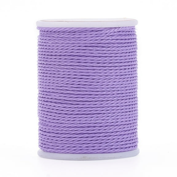 10Roll Round Waxed Polyester Cord Taiwan Waxed Cord Twisted Cord Lilac 1mm 12.02 yards(11m)/roll