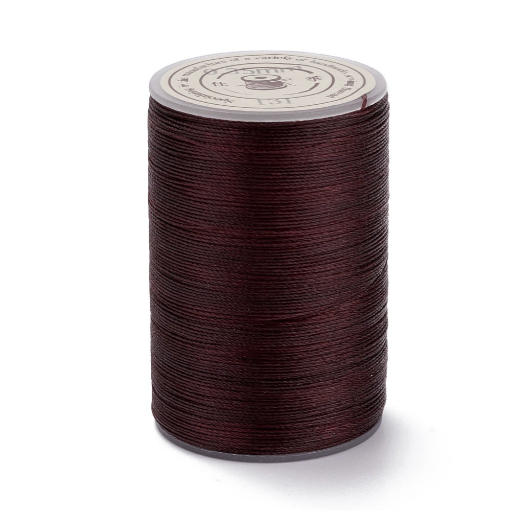 10Roll Round Waxed Polyester Thread String Micro Macrame Cord Twisted Cord for Leather Sewing Stitching Brown 0.3~0.4mm about 174.98 Yards(160m)/Roll