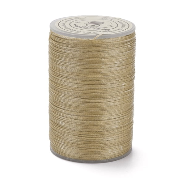 10Roll Round Waxed Polyester Thread String Micro Macrame Cord Twisted Cord for Leather Sewing Stitching Tan 0.3~0.4mm 174.98 Yards(160m)/Roll