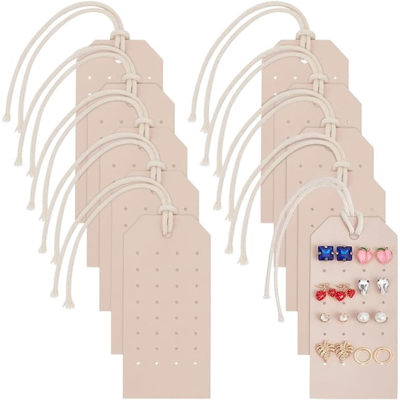 10Set 10Pcs Velvet Stud Holders Portable Earring Holders 4.3x1.9 Inch Peach Puff Pierced Earring Display Cards Velvet Hanging Earring Organizer for Home Travel Earrings Studs Jewelry Storage