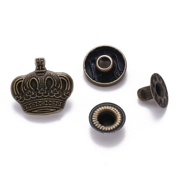 10Set Brass Snap Buttons Alloy Cap Garment Buttons Cadmium Free & Lead Free Bronze