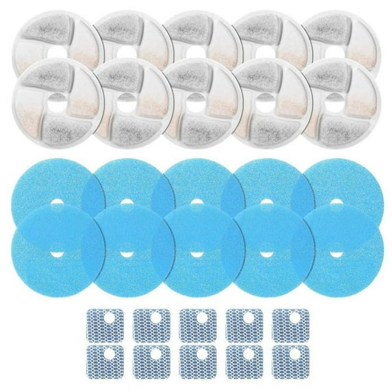10Set Cat Water Fountain Filter Replacement for Square 2.2L/73oz Cat Fountain Triple Filtration Pet Fountain Filter