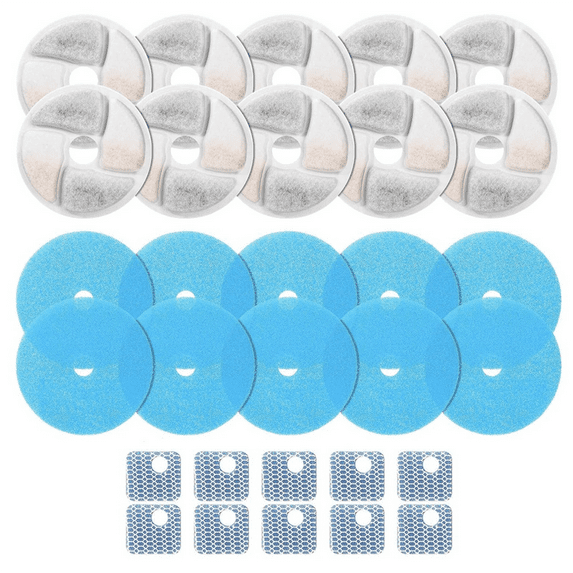 10Set Cat Water Fountain Filter Replacement for Square 2.2L/73oz Triple Filtration Pet