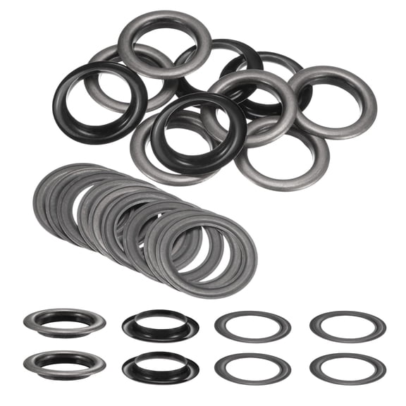 10Set Grommets Eyelets with Washers 40mm Copper Metal Eyelets Kit for Curtain Tarps Leather Bag DIY, Gunmetal