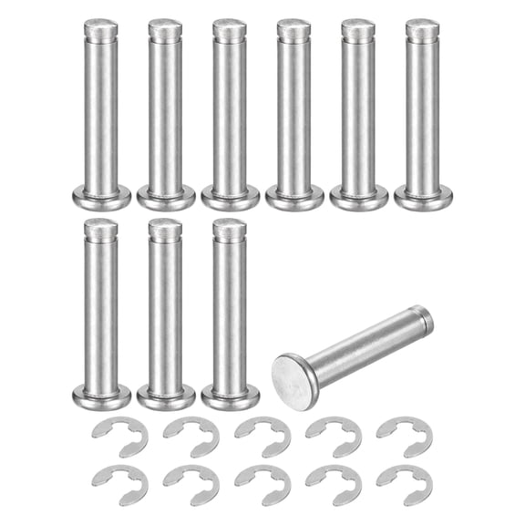 10Set M6x30mm 304 Stainless Steel Cylindrical Shaft Snap Ring Locating Pin