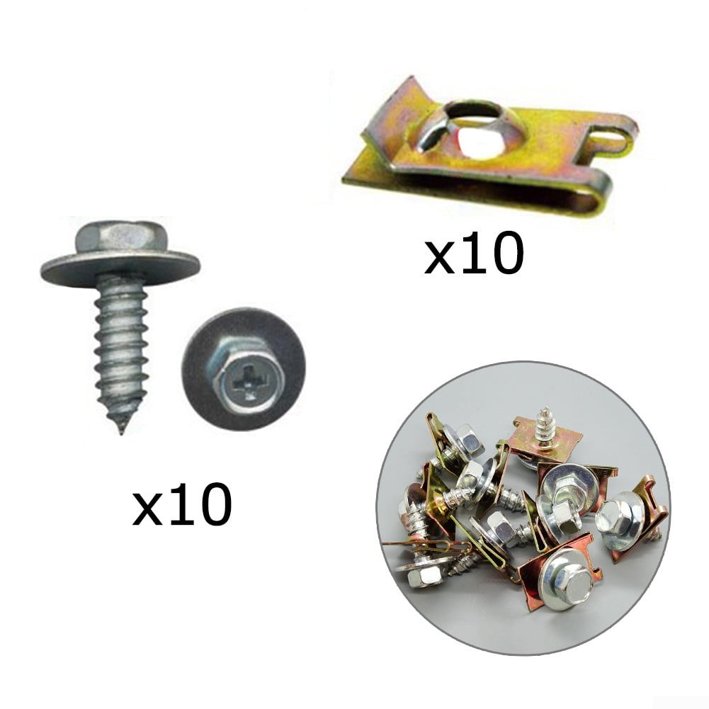 10 Screws With Sheet Metal Nuts – For BMW, Opel, Ford, VW Underbody & Fender