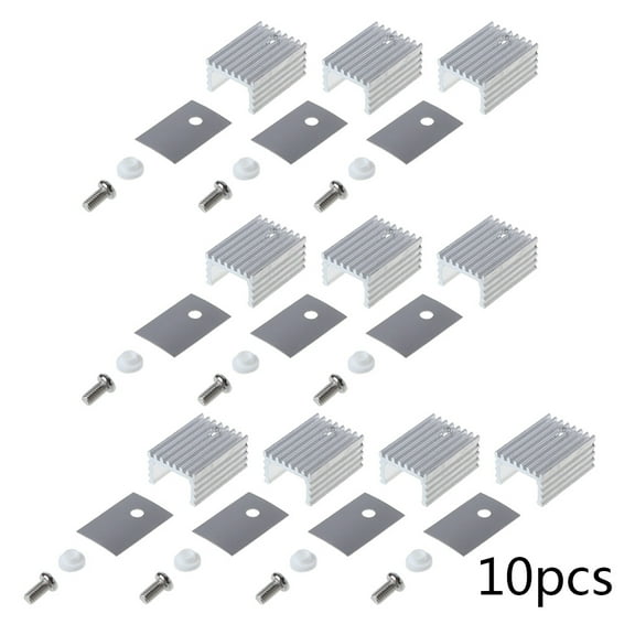 10Set TO-220 Cooling Radiator Aluminum Sheet Heatsink Transistor Heat Sink Coole