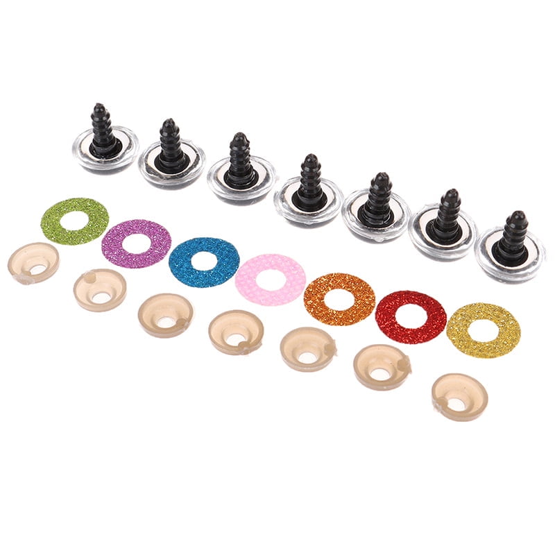 100-Pack Safety Eyes With Glitter Washers For Stuffed Animals & DIY Dolls (18mm / 0.7in)