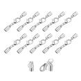 thumbnail image 1 of 10Sets 4mm Leather Cord End Caps with Lobster Claw Clasps, Barrel Terminators, Silver Tone, 1 of 6