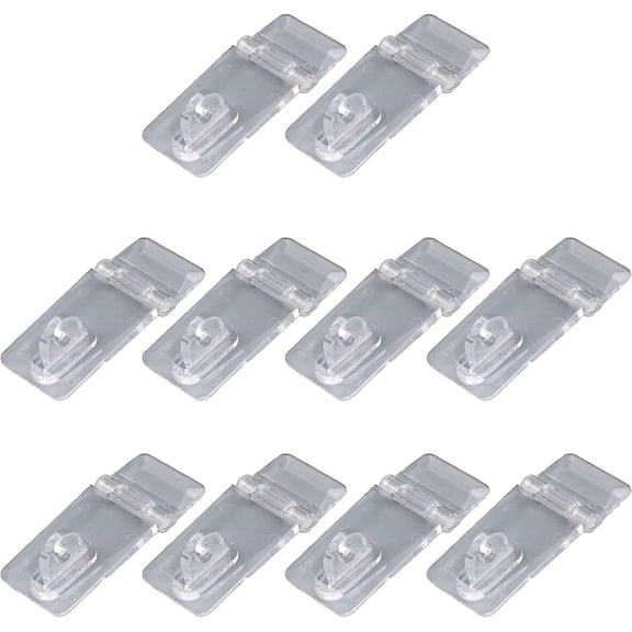 10Sets Acrylic Hinge Lock Hasp Crystal Clear Hinge Hasps Flat Mount Hasp with Clear Plastic, 55x25MM, Transparent
