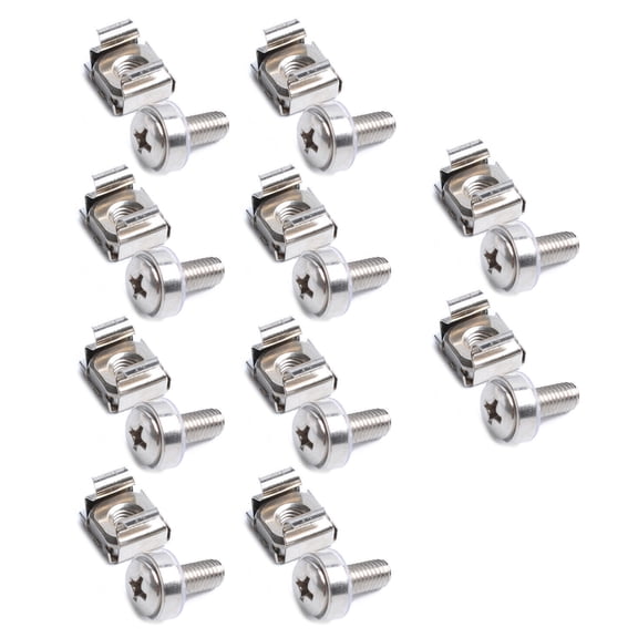 10Sets Durable Metal Nickel Plated Cage Nuts & Screws for Server Rack Cabinet Accessories Parts