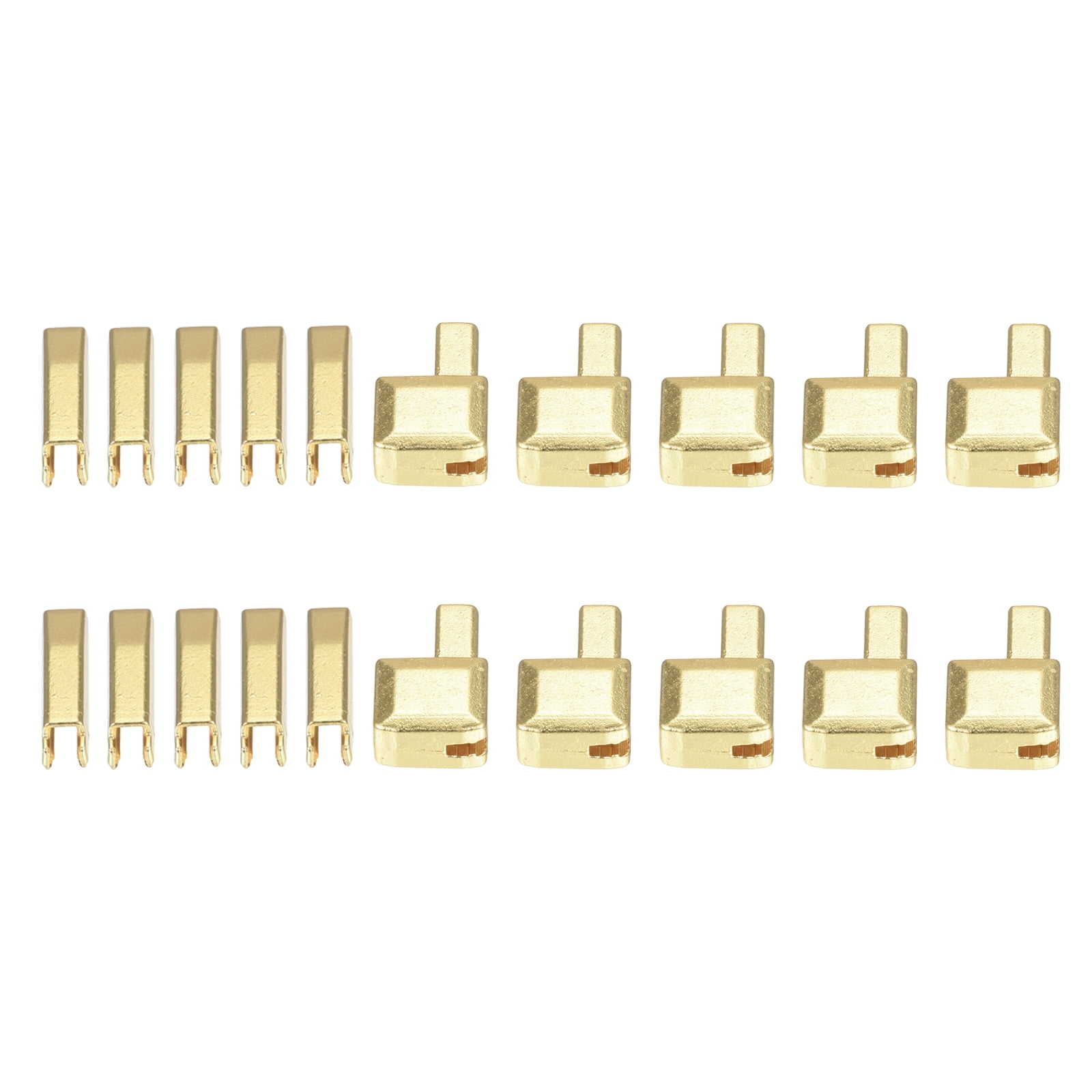 10Sets Zipper Repair Kits, 5 Retainers Box & Insertion Pins for Zippers Replacing, Light Golden