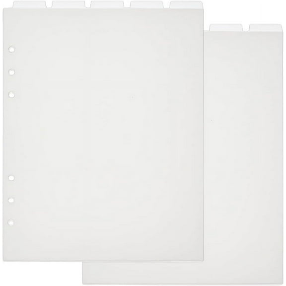 10Sheets A5 6 Holes Ring Index Page Frosted Plastic Discbound Notebook Index DividerSheets Blank Top Dividers for Planner Notebook Loose Leaf Binders 8.6x5.8x0.01inch Hole: 6mm