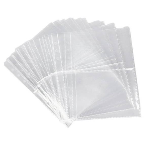 10Sheets Double-Side Page Pocket Sleeves Sheet Protector Post Cards Packet