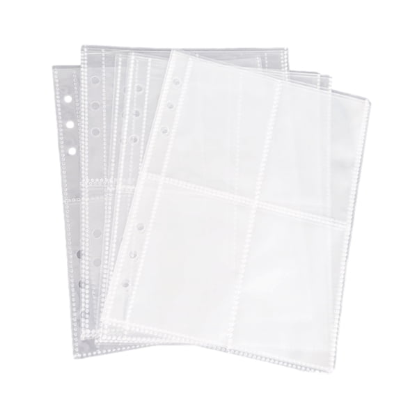 10Sheets Double-Sided Page Pocket Sleeves Sheet Protector Photo Post Cards Packet Photo Pocket Rings Binders Album