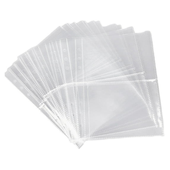 10Sheets Double-Sided Page Pocket Sleeves Sheet Protector Photo Post Cards Packet Photo Pocket Rings Binders Album