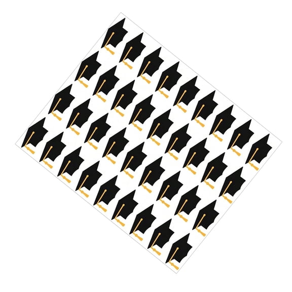 10Sheets Graduation Cap Sticker Waterproof Adhesive PVC Sticker For Scrapbooking Classroom Chalkboard Wall Decoration