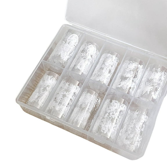 10Sheets Nails Foils Nails Art Foil Transfer Sticker,Flower Nails Art Foil Decals Diys Manicure Decorations Kits Women