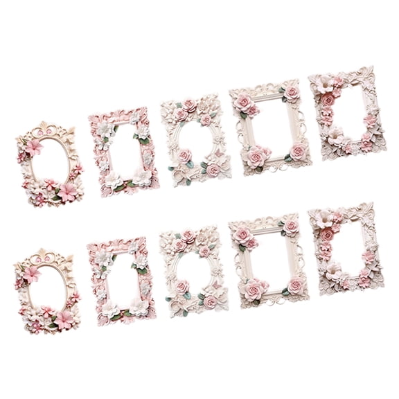 10Sheets Vintage Flower Embossed Paper Vintage Frame Cutout Border for Craft Journal Decoration Valentine Card