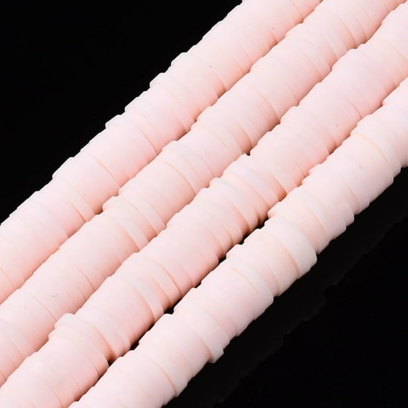 10Strand 380-400pcs/strand 6mm Polymer Clay Beads Pink Environmental Flat Round Disc Spacer African Heishi Beads Strand for Jewelry Making Rainbow Bracelets Necklaces Earrings Hole 2mm