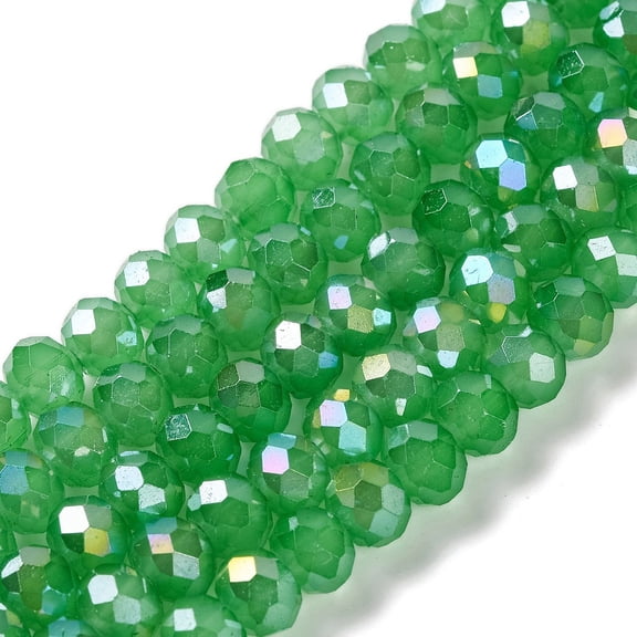 10Strand Baking Electroplate Glass Beads Strands AB Color Faceted Round Medium Sea Green 10x8mm Hole: 1mm about 63~65pcs/strand 18.90''(48~50cm)
