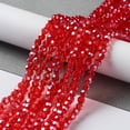 thumbnail image 1 of 10Strand Electroplate Glass Bead Strands Pearl Luster Plated Faceted(32 Facets) Round Orange Red 4mm, 1 of 5