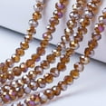 thumbnail image 1 of 10Strand Electroplate Glass Beads Strands AB Color Plated Faceted Rondelle Saddle Brown 3.5~3.8x3mm Hole: 0.4mm 113~115pcs/strand 32~33cm, 1 of 2