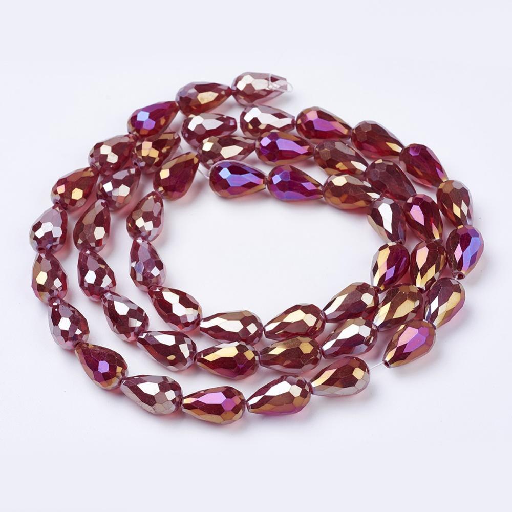 50pcs Murano Glass Beads - Faceted Large Hole Spacer Beads, Silver Plated Cores, Mixed Colors