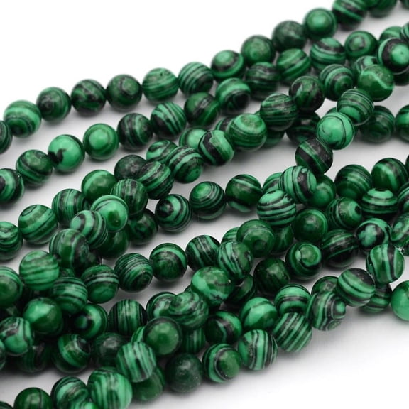 10Strand Gemstone Strands Imitation Malachite Round Dyed 4mm Hole: 1mm 94pcs/strand 15.5 inch(39.3cm)
