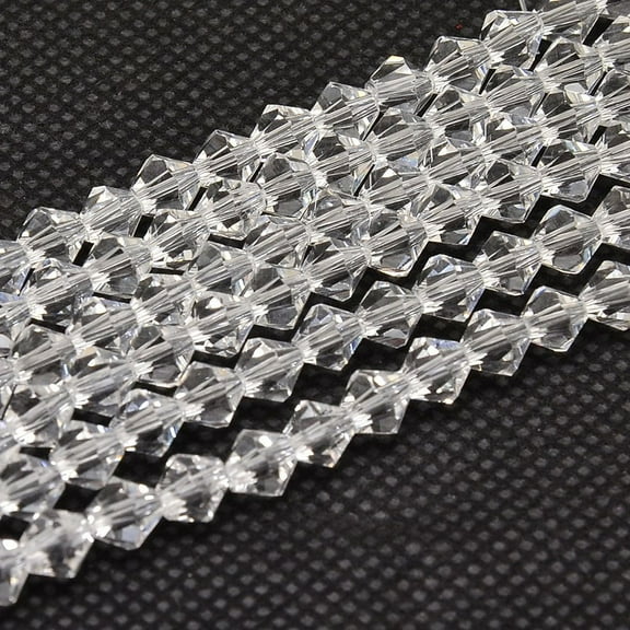 10Strand Imitate Austrian Crystal Bicone Glass Beads Strands Grade AA Faceted Clear 3x3mm Hole: 1mm about 120-125pcs/strand 14.8 inch