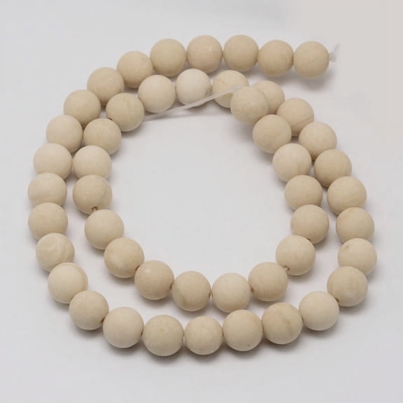 10Strand Natural Fossil Beads Strands Frosted Round 4mm Hole: 0.8mm about 84~90pcs/strand 14.5 inch