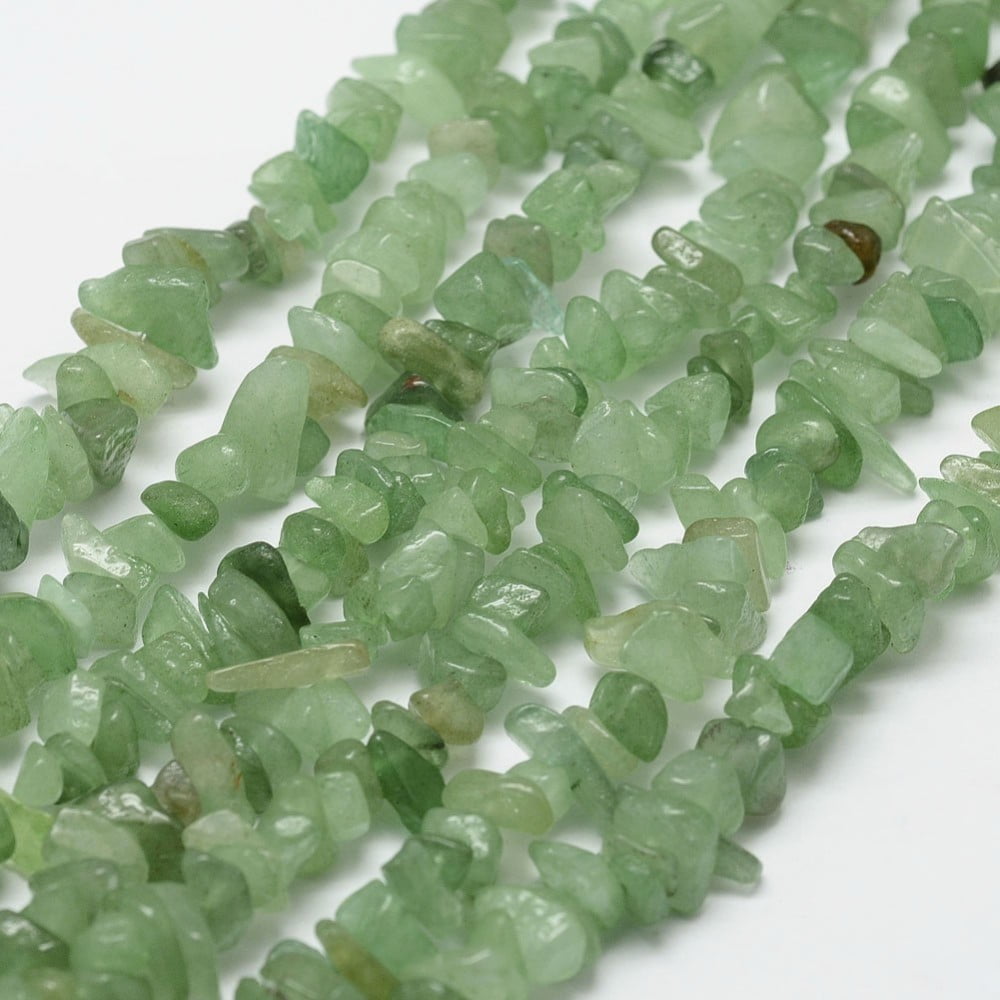 10Strand Natural Green Aventurine Beads Strands Chip Light Green 3~5x7~13x2~4mm Hole: 0.4mm about 31.5 inch(80cm)