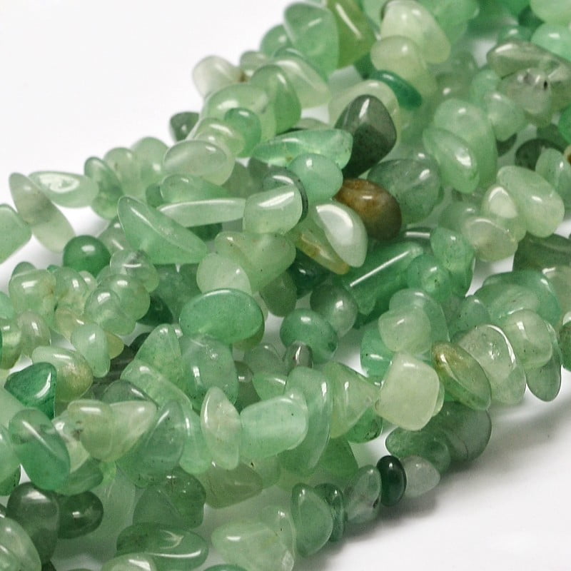 10Strand Natural Green Aventurine Chip Bead Strands 4~12x4~7x2~5mm Hole: 1mm about 80~81cm
