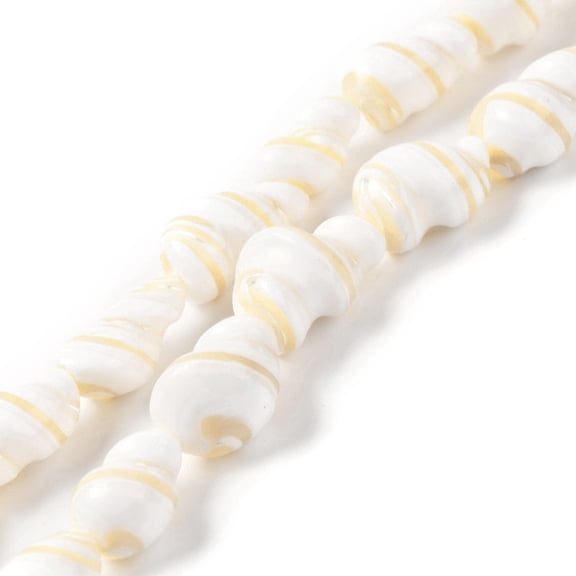 10Strand Natural Shell Beads Strands Conch Seashell Color 9~22x5~13mm Hole: 0.8mm about 27~28pcs/strand 15.47''(39.3~39.5cm)