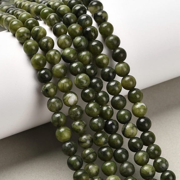 10Strand Natural Taiwan Jade Beads Strands Round Olive 6mm Olive