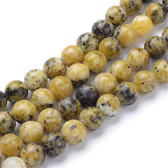 10Strand Natural Yellow Turquoise(Jasper) Beads Strands Round 6mm Hole: 1mm about 65pcs/strand 15.7 inch