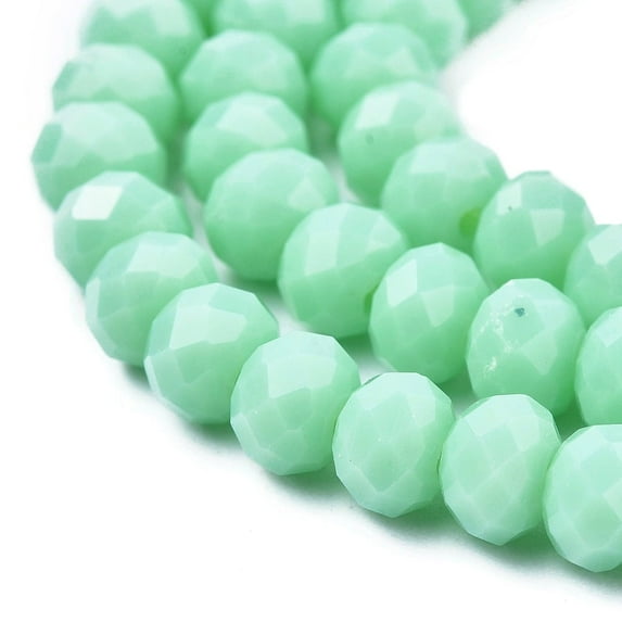 10Strand Opaque Solid Color Glass Beads Strands Faceted Rondelle 3x2mm Hole: 0.8mm Turquoise