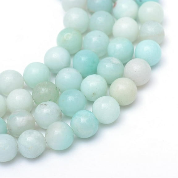 10Strand Round Natural Grade A Amazonite Bead Strands 4~5mm Hole: 1mm about 83~93pcs/strand 14.5~15.3 inch